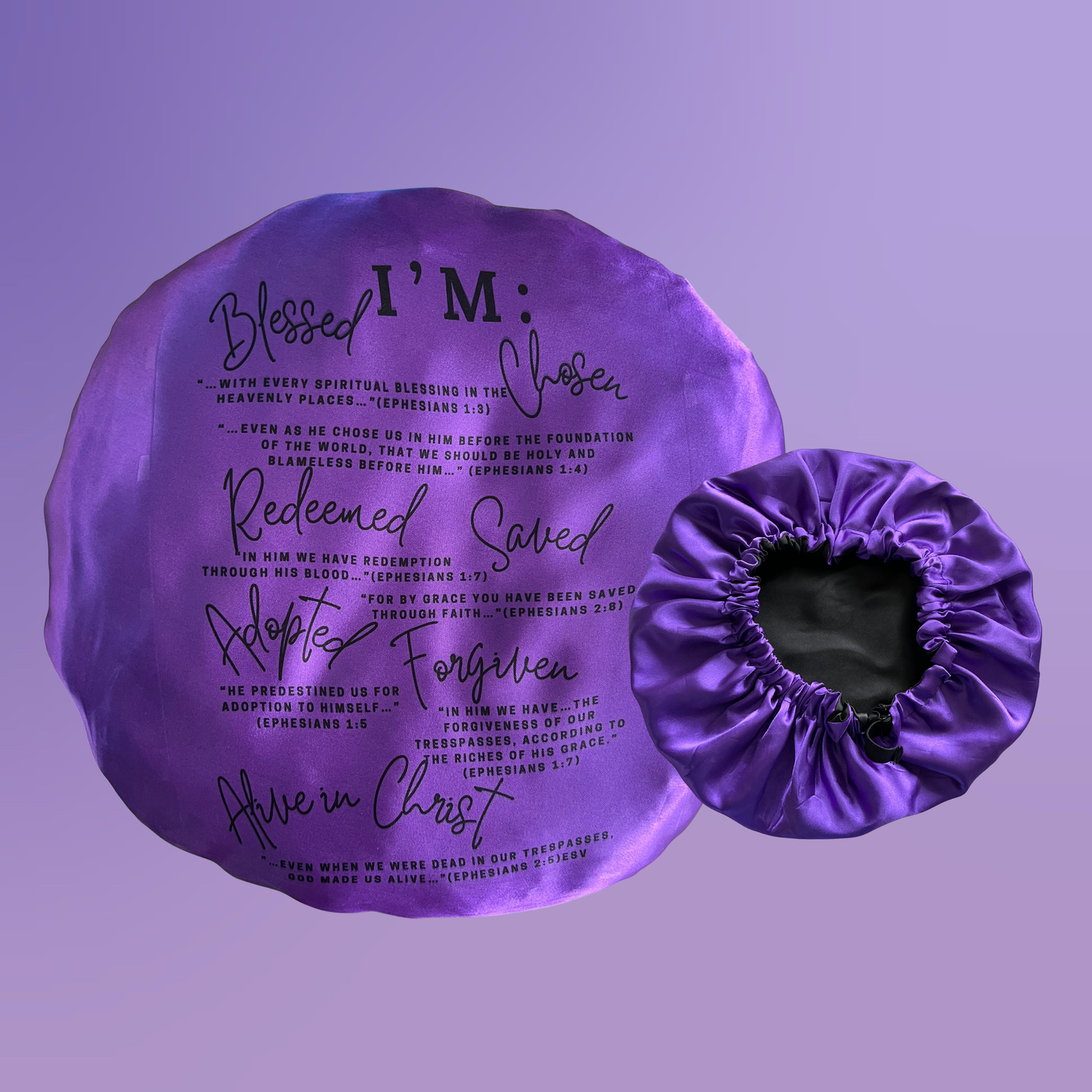 Ephesians Reversible Satin Bonnet with Adjustable Elastic