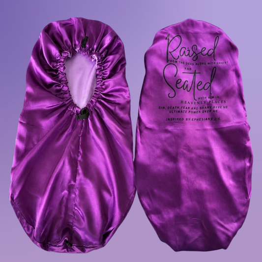 Eph.2:6 Long Reversible Satin Bonnet