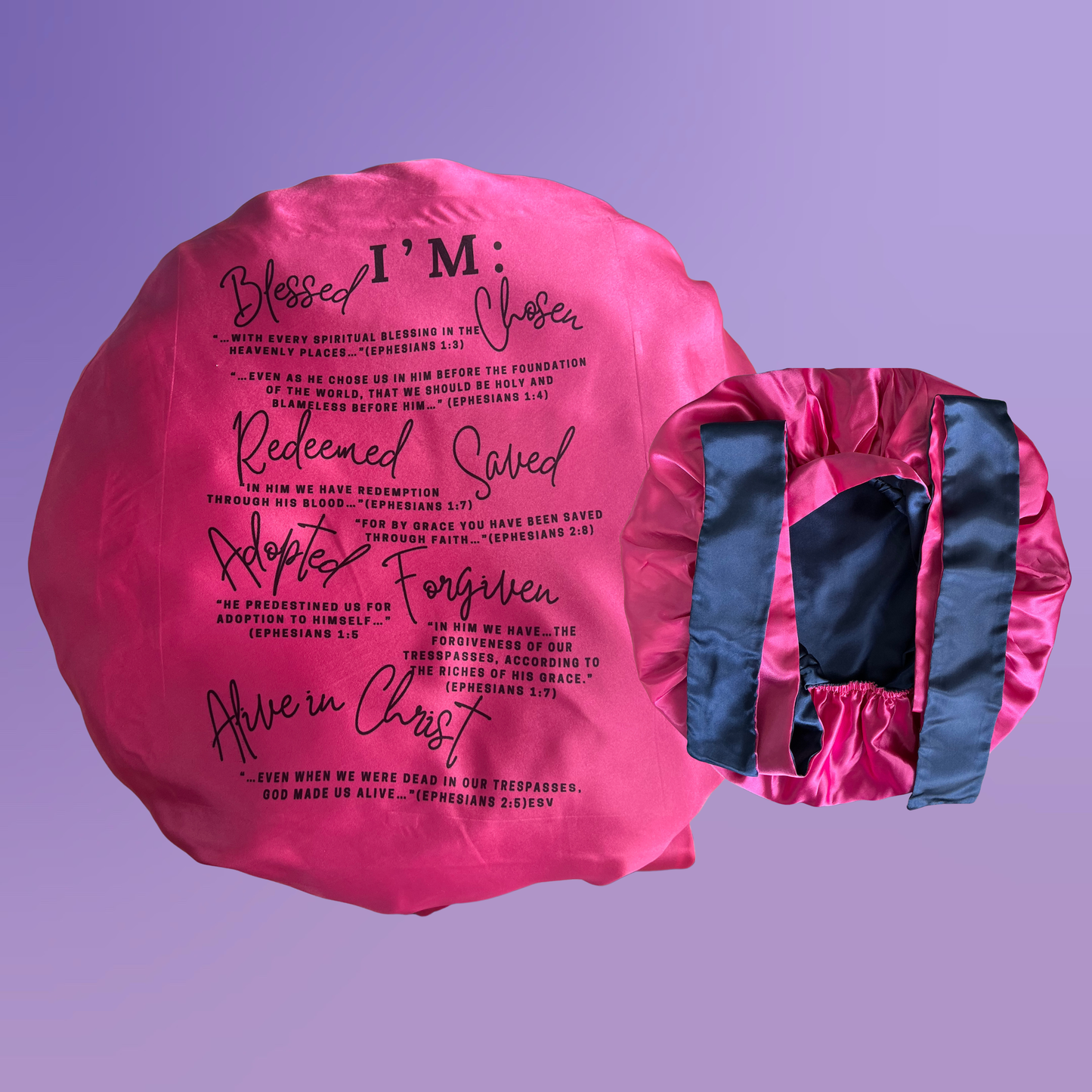 Ephesians Reversible Satin Tie Bonnet
