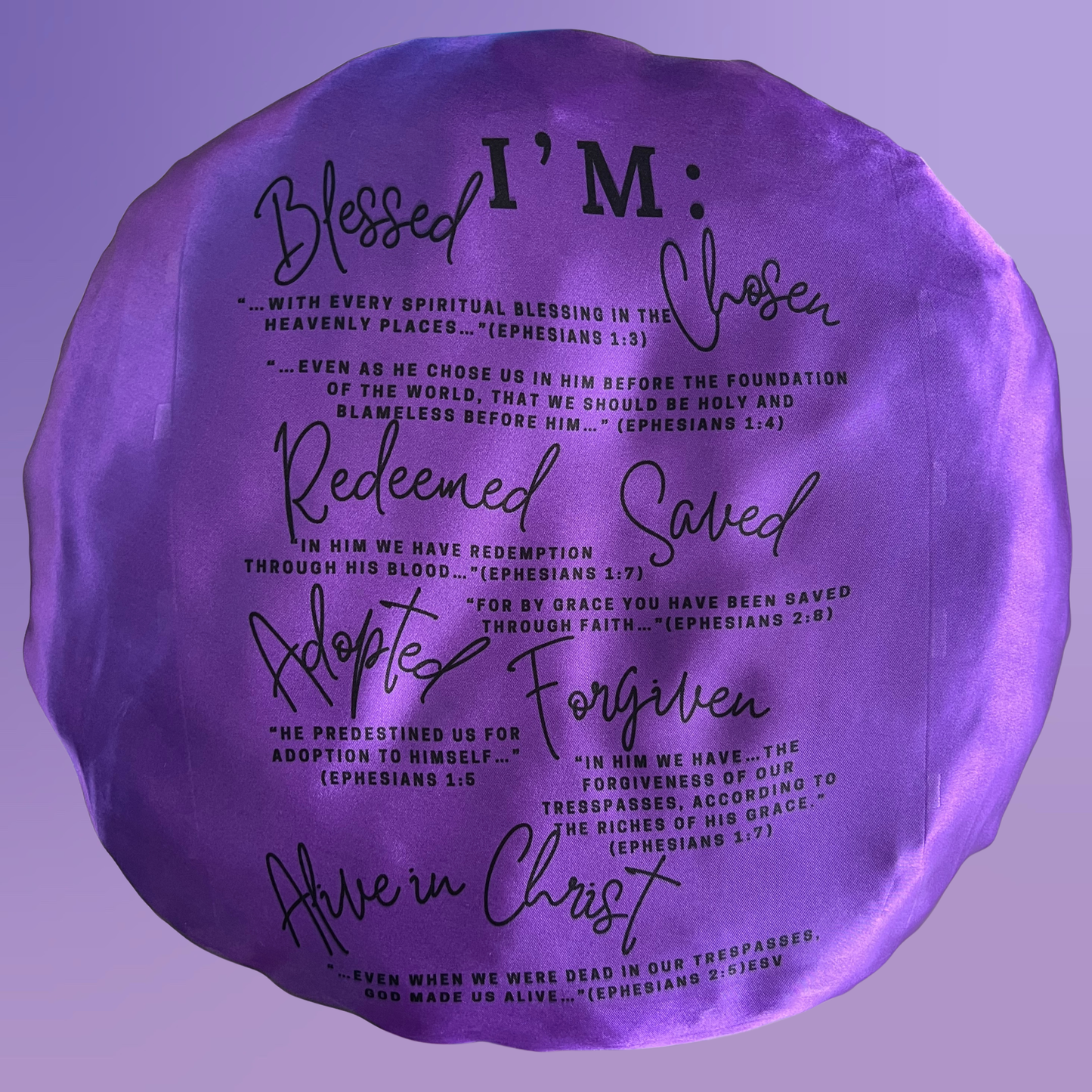Ephesians Reversible Satin Bonnet with Adjustable Elastic