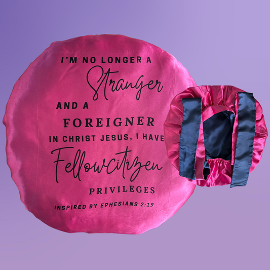 Eph. 2:19 Reversible Satin Tie Bonnet