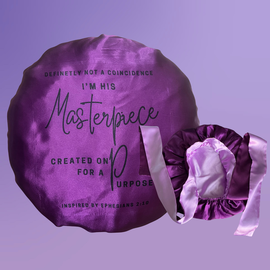 Eph.2:10 Reversible Satin Tie Bonnet
